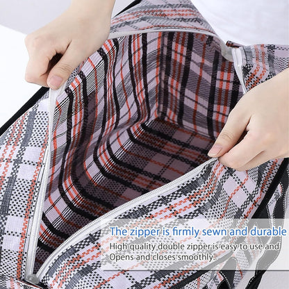 CARLA HOME 6 Pack Large Moving Storage Bags with Zipper & Handles for Clothes, Bedding, Blankets, Dorm & Travel (80x55x25cm)