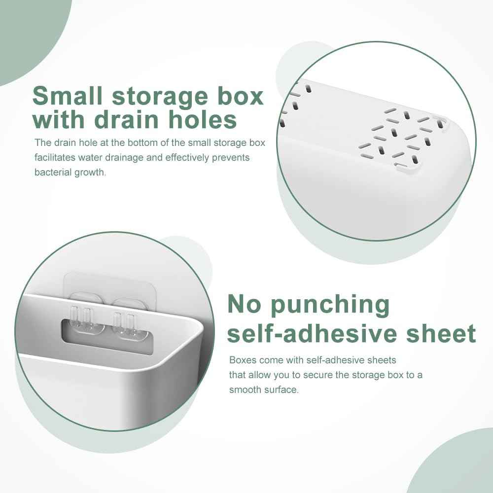 CARLA HOME 4-Pack Self-Adhesive Wall Storage Box for Cabinet Doors, Kitchen, Bathroom & Office