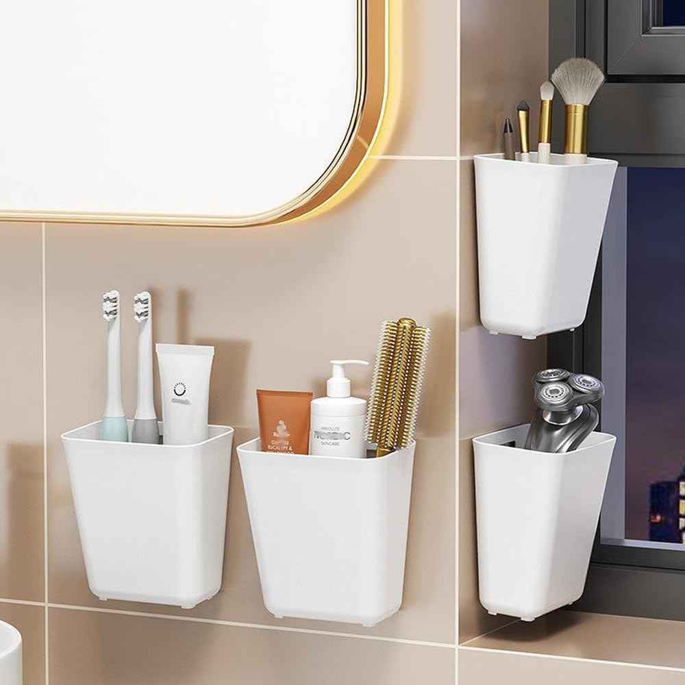 CARLA HOME 4-Pack Self-Adhesive Wall Storage Box for Cabinet Doors, Kitchen, Bathroom & Office
