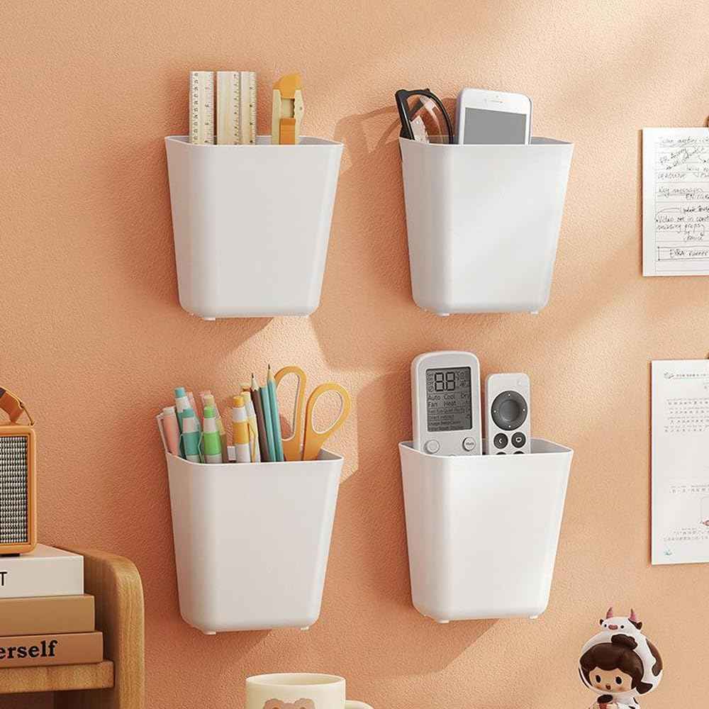 CARLA HOME 4-Pack Self-Adhesive Wall Storage Box for Cabinet Doors, Kitchen, Bathroom & Office
