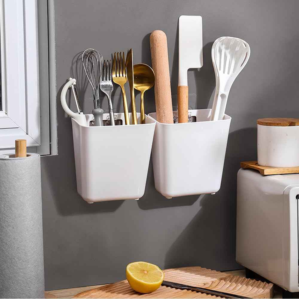 CARLA HOME 4-Pack Self-Adhesive Wall Storage Box for Cabinet Doors, Kitchen, Bathroom & Office