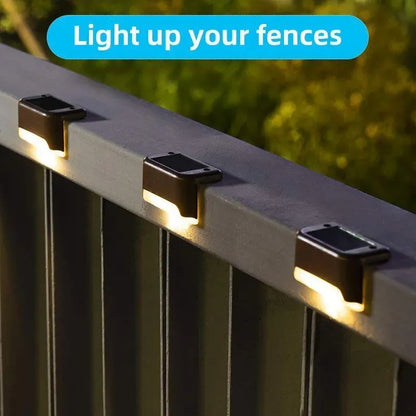 Outdoor Solar LED Deck Lights - 4-Pack Multicoloured Warm White for Garden, Patio, Pathway, Stairs