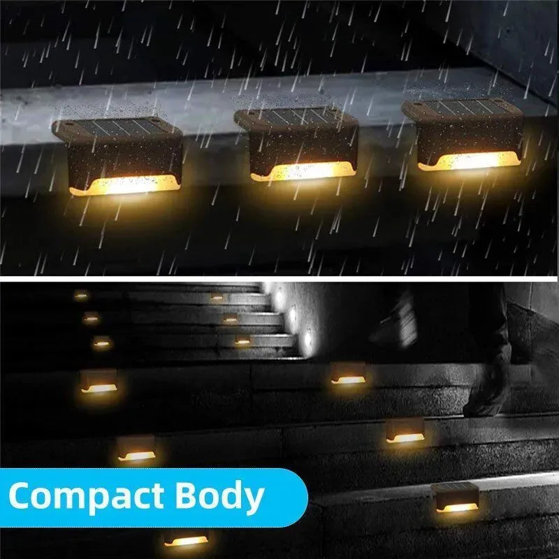 Outdoor Solar LED Deck Lights - 8-Pack Multicoloured Warm White Garden Pathway Lamps