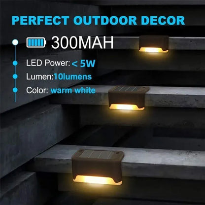 Outdoor Solar LED Deck Lights - 8-Pack Multicoloured Warm White Garden Pathway Lamps