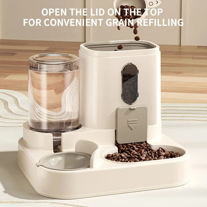 2-in-1 Automatic Cat Food & Water Dispenser
