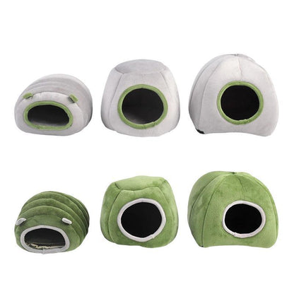 Soft Small Animal Guinea Pig Cozy Warm Pet Tent Hamster House Hideout Cave Bed - Grey-Pyramid