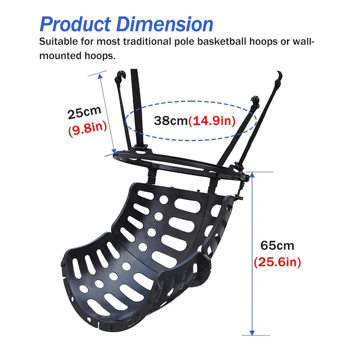 Basketball Ball Return Attachment Rebound Net Training Shot Practice Hoop System