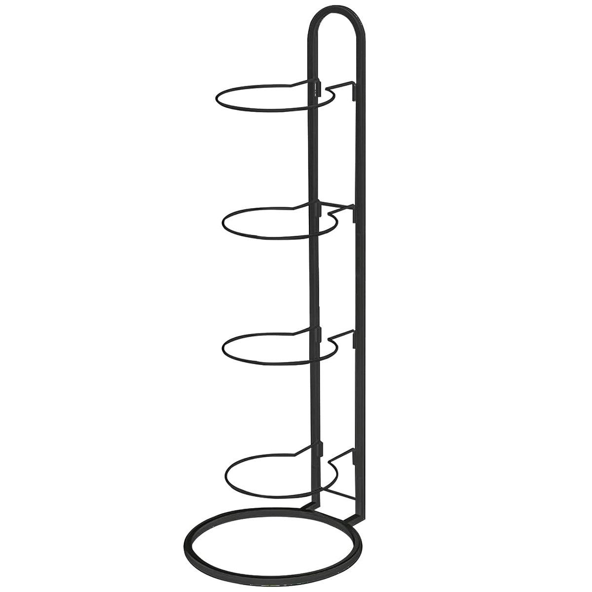 3/4Tier Basketball Stand Ball Organizer Storage Rack Basketball Equipment Holder - Black-3 Layers