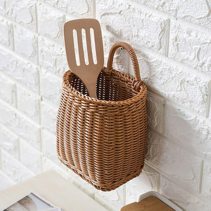 Vintage Wall Hanging Basket Kitchen Storage Basket Small Flower Basket Organizer - 12cm