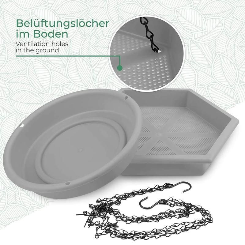 Outdoor Garden Hanging Bird Feeder Garden Automatic Hummingbird Water Feeder - Grey
