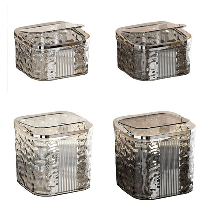 Desktop Mini Trash Can Small Waste Bin Storage Bucket for Office Kitchen Home - White-S