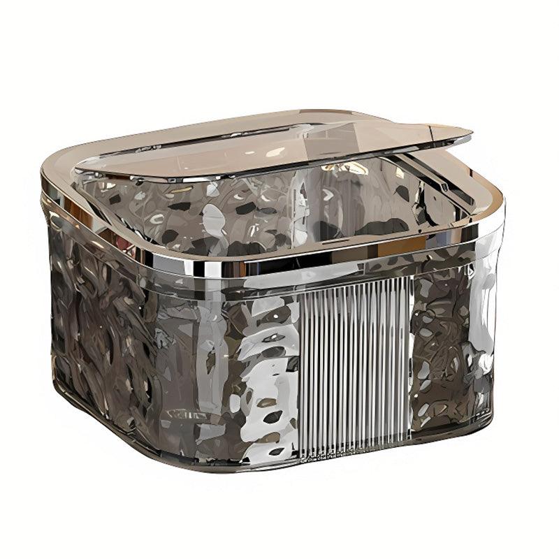 Desktop Mini Trash Can Small Waste Bin Storage Bucket for Office Kitchen Home - White-S
