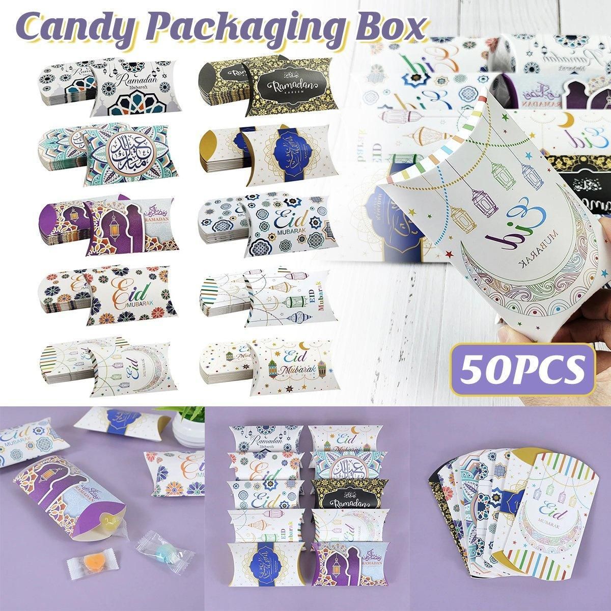 Assorted Eid and Ramadan Pillow Gift Boxes - 50 Pieces
