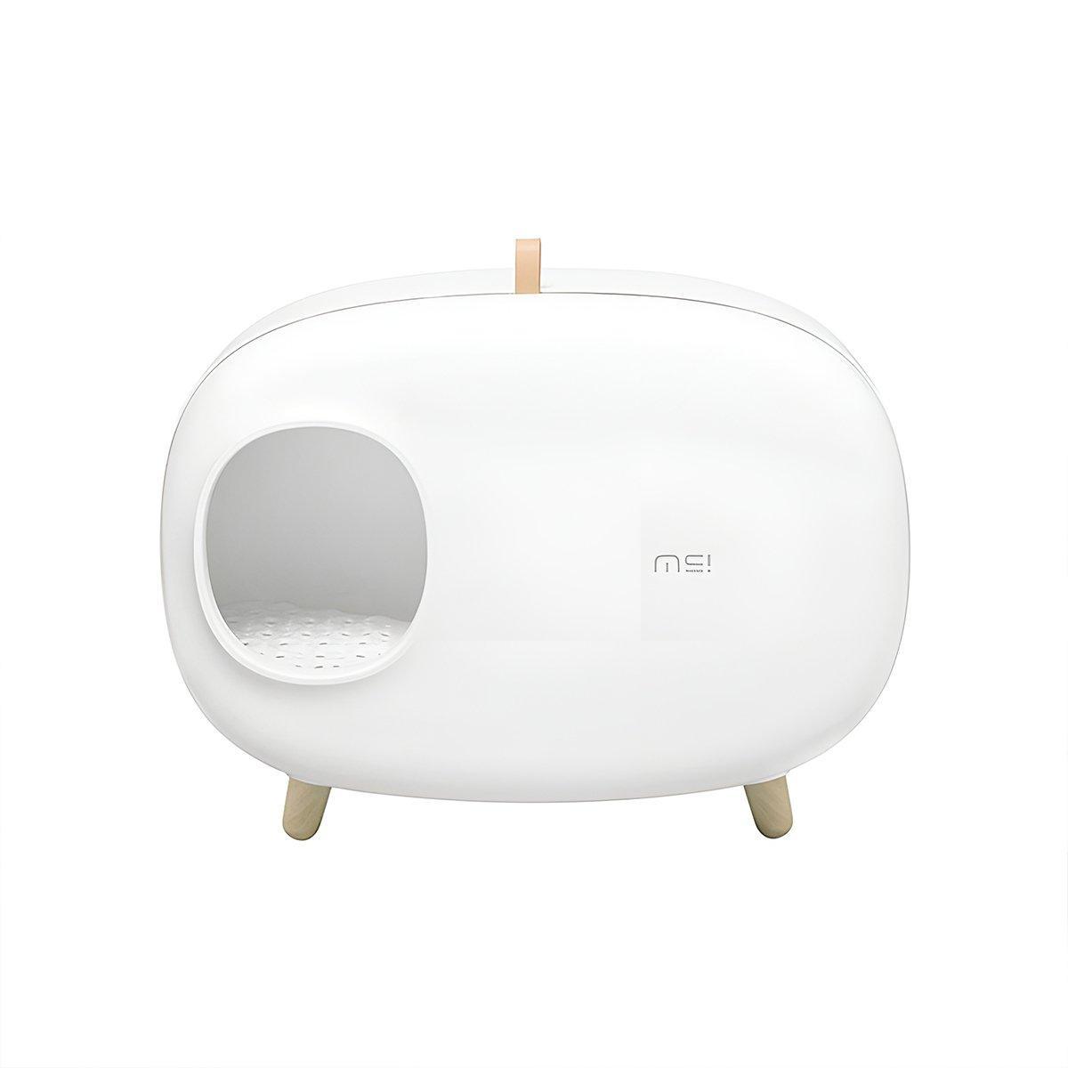 Cat Litter Box Semi-closed Cat Supplies Cat Toilet Drawer Large Cat Litter Box - White