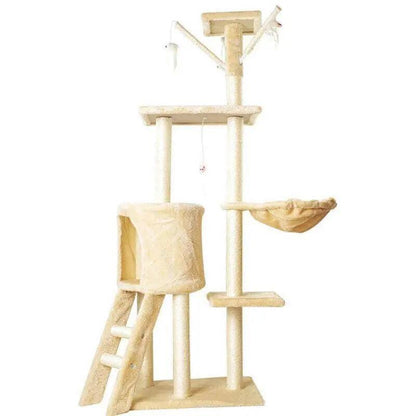 Cat Tree Scratching Post Gym House Condo Scratcher Furniture Tower - Grey-Black