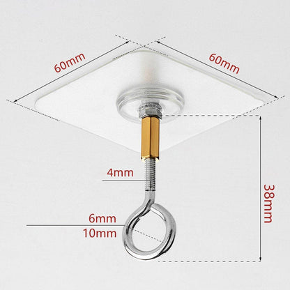 12 PCS Heavy Duty Self Adhesive Hooks Stainless Steel Ceiling Hooks for Home - Closed