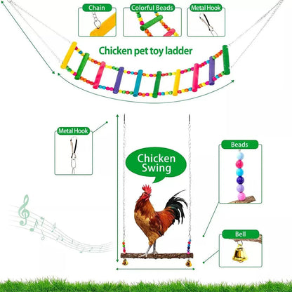 Chicken Activity Toy Set with Swing, Ladder and Xylophone - 5 Pieces