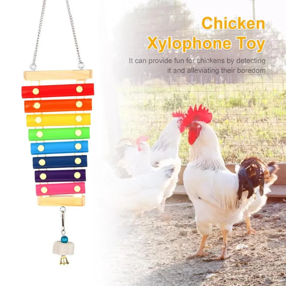 Chicken Activity Toy Set with Swing, Ladder and Xylophone - 5 Pieces