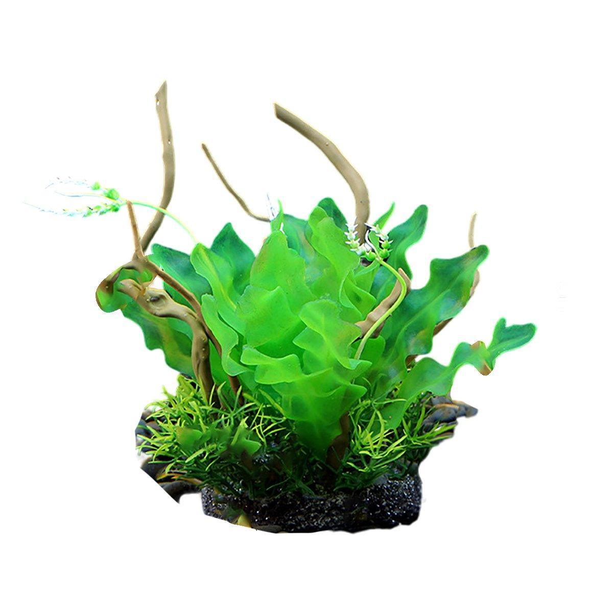 Aquarium Landscaping Decoration Artificial Wood and Plants Fish Tank Ornament - CM3901-Green