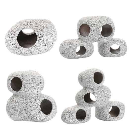 Clay Pot Aquarium Decoration Shrimp House Cichlid Breeding Tank Fish Nest - Nine Holes