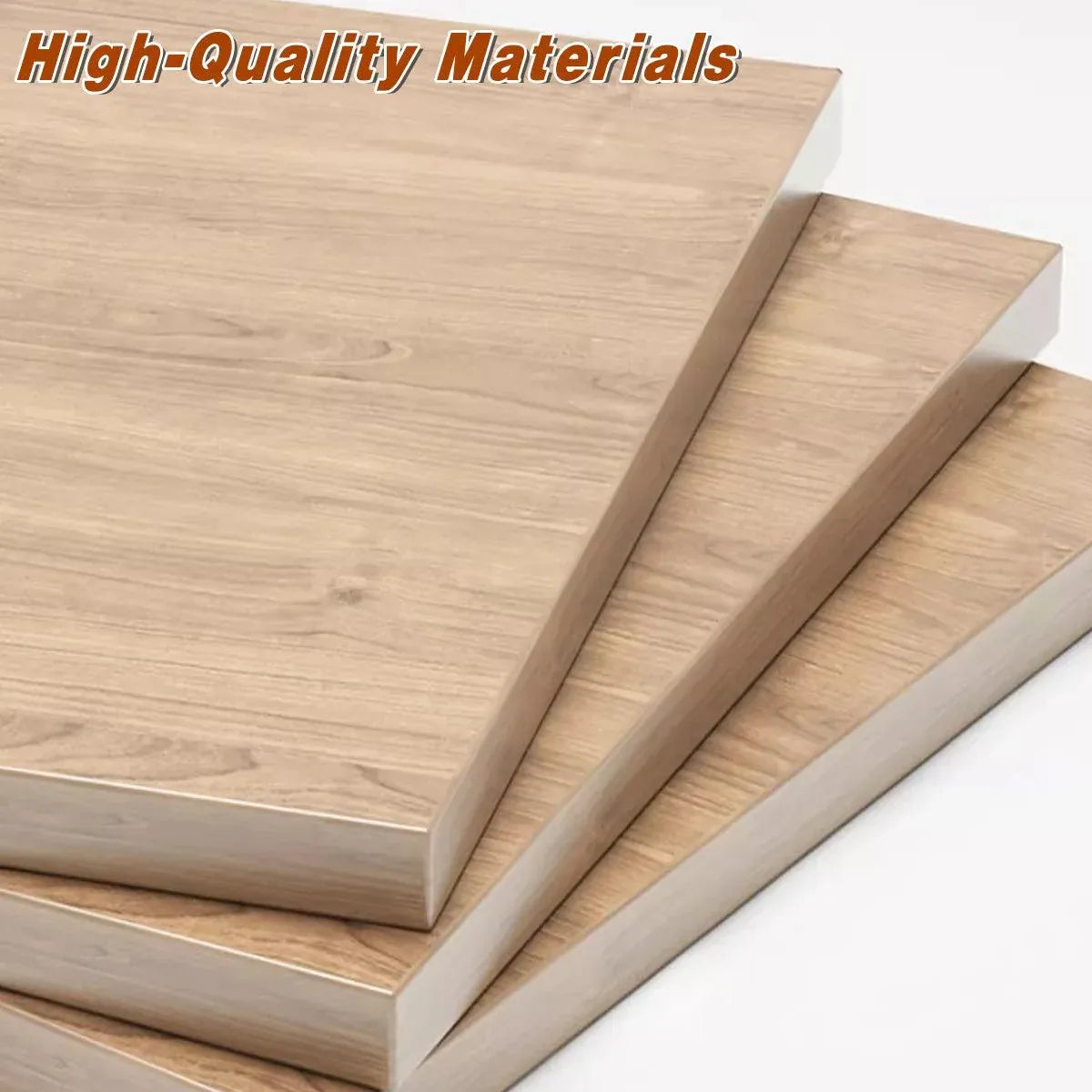 Natural-Finish Desktop Shelf with Two Drawers - 1 Piece