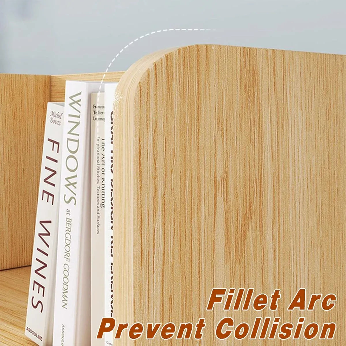 Natural-Finish Desktop Shelf with Two Drawers - 1 Piece