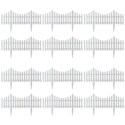 White Garden Edging Fence Panels 60 x 33 cm - 12 Pieces