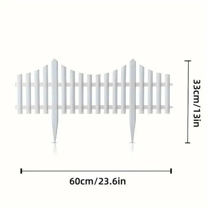 White Garden Edging Fence Panels 60 x 33 cm - 12 Pieces