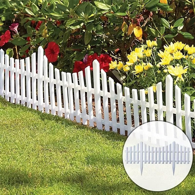 White Garden Edging Fence Panels 60 x 33 cm - 12 Pieces