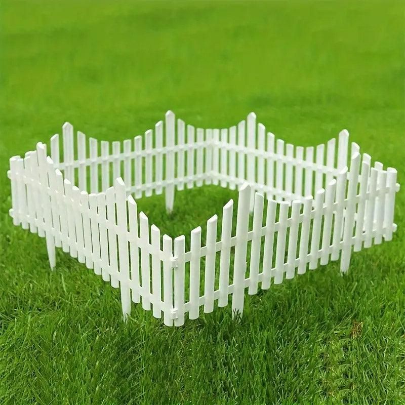 White Garden Edging Fence Panels 60 x 33 cm - 12 Pieces