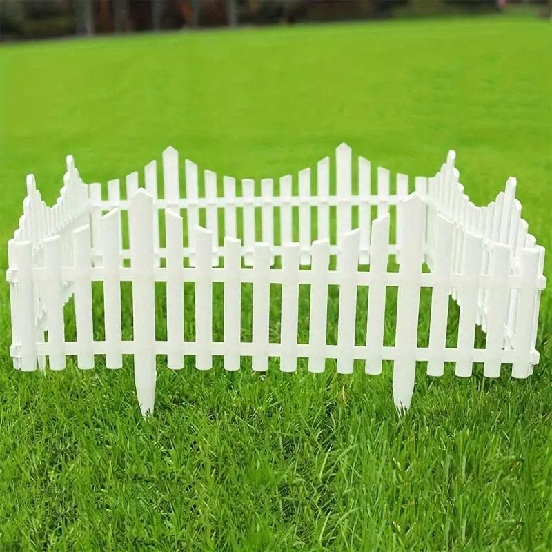 White Garden Edging Fence Panels 60 x 33 cm - 12 Pieces