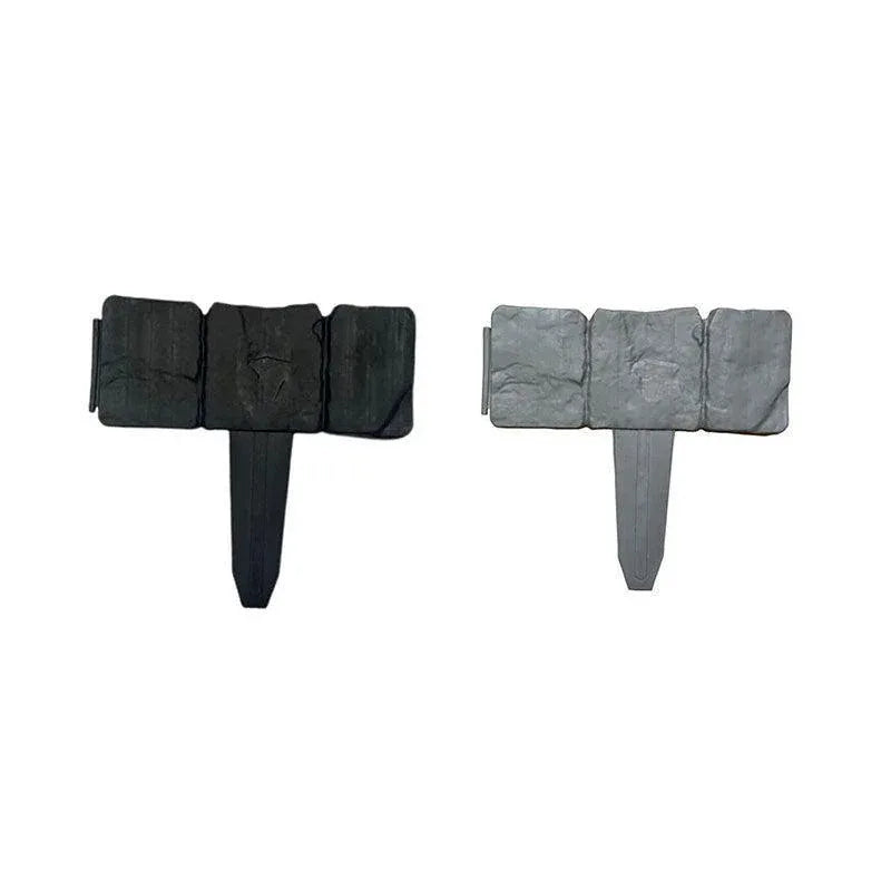 20pcs Garden Fence Edging Plastic Lawn Border for Outdoor Yard Flower Bed - Black