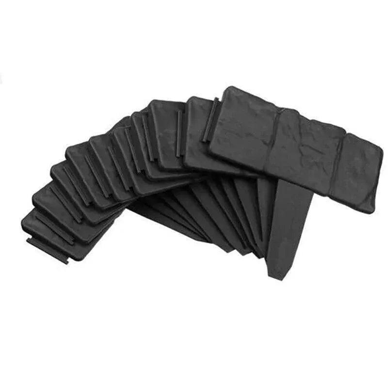 20pcs Garden Fence Edging Plastic Lawn Border for Outdoor Yard Flower Bed - Grey