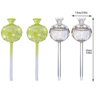 2PCS Automatic Glass Watering Cactus Plant Flower Self Drip Irrigation Tool - Transparent