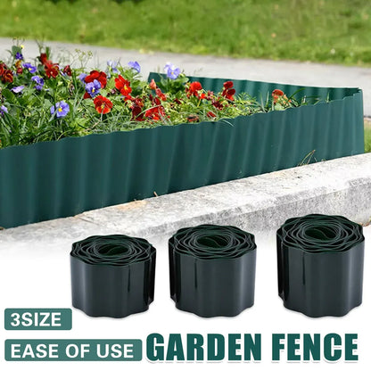 Green Garden Landscape Edging Border Flexible Lawn Fence Roll Outdoor Decor - 10cm
