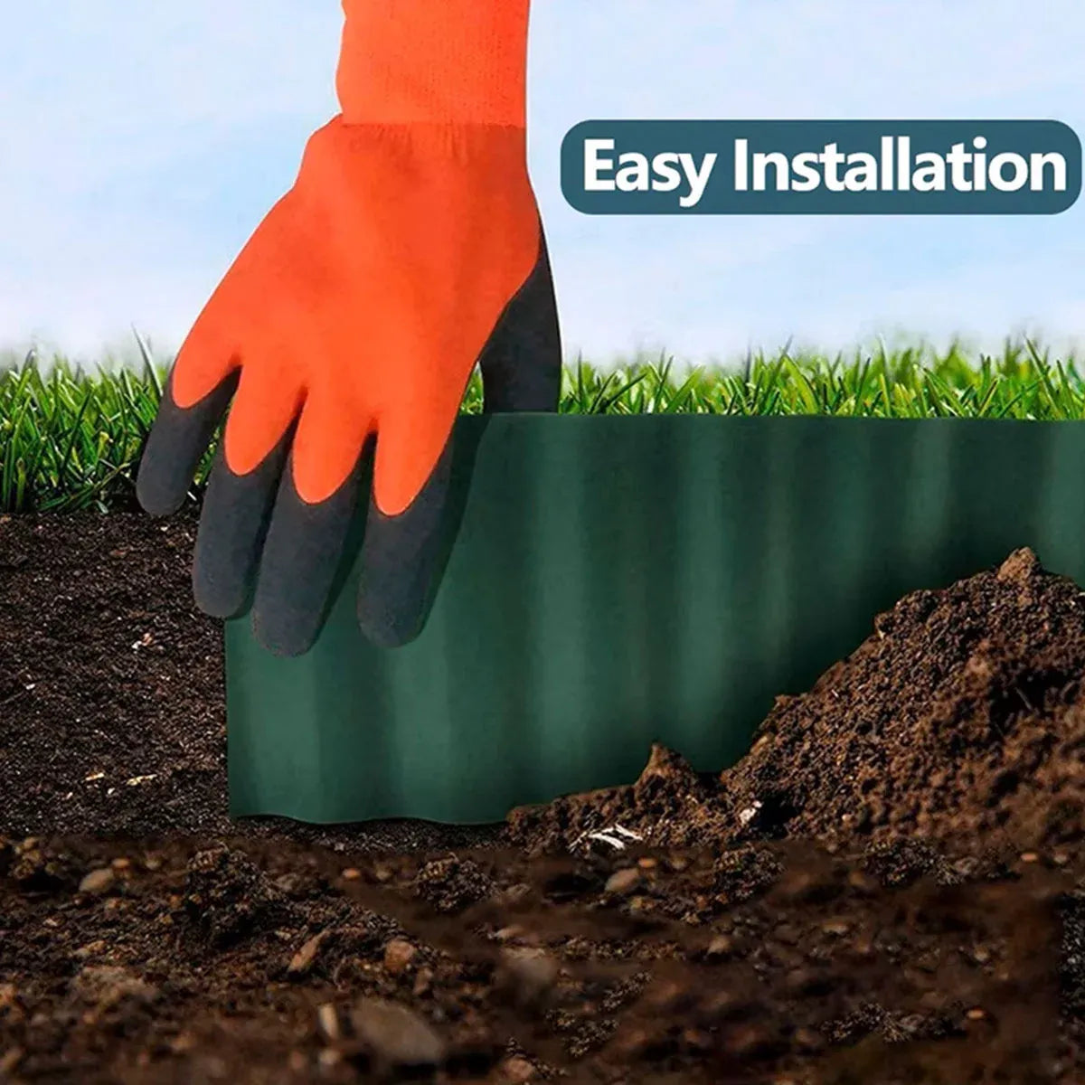 Green Garden Landscape Edging Border Flexible Lawn Fence Roll Outdoor Decor - 10cm