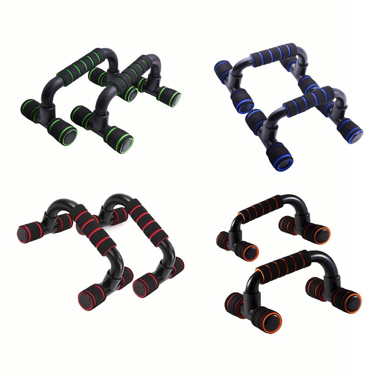 H Shaped Push Up Bars Home Fitness Equipment for Chest Arm Shoulder Training - Red