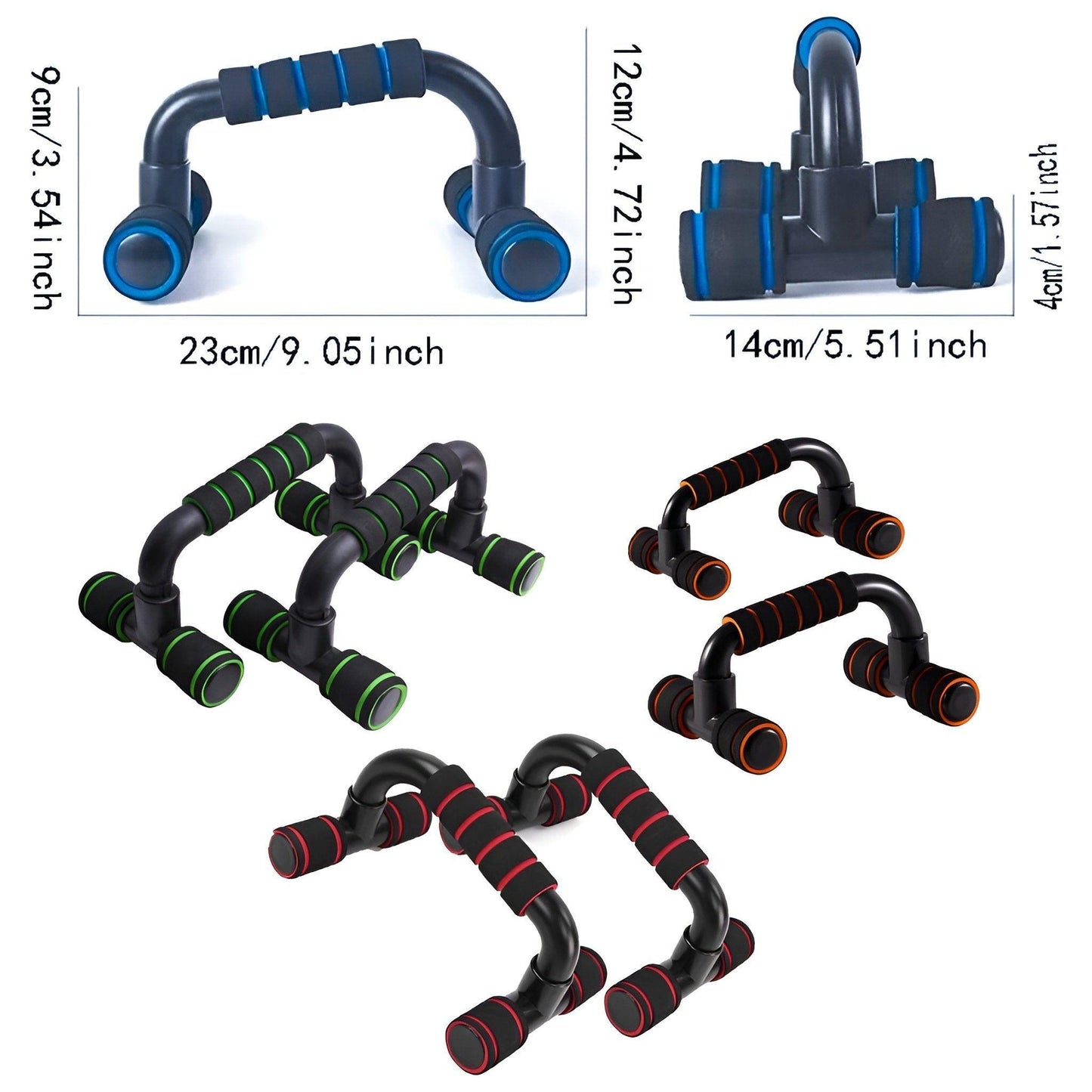 H Shaped Push Up Bars Home Fitness Equipment for Chest Arm Shoulder Training - Red