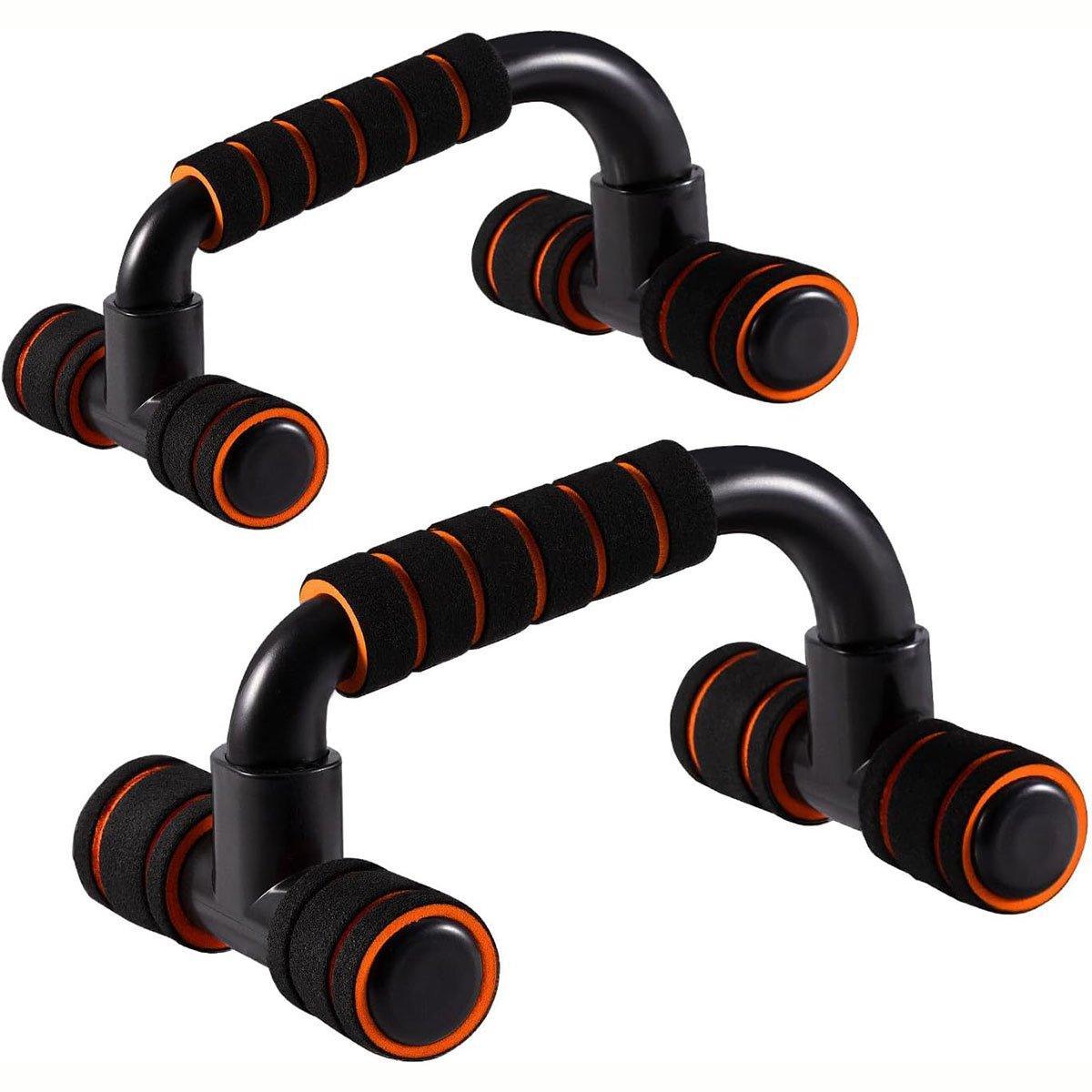 H Shaped Push Up Bars Home Fitness Equipment for Chest Arm Shoulder Training - Red
