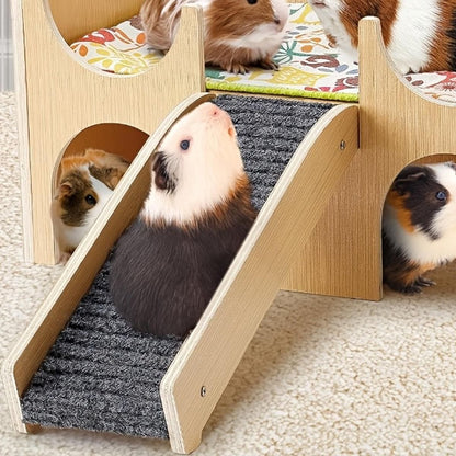 Natural-Finish Small Pet House with Ramp - 1 Piece