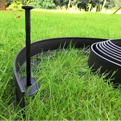 L Shaped Garden Edging Border Grass and Stone Landscape Barrier Retaining Strip - Green
