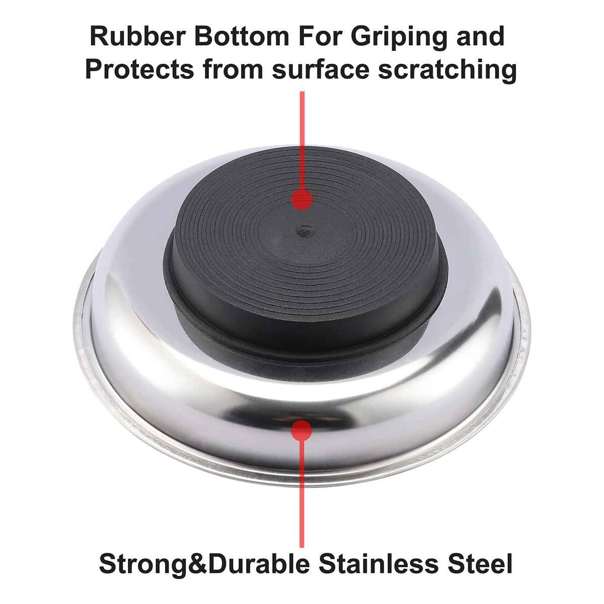 3 4 6 Inch Magnetic Parts Tray Set Stainless Steel Tool Bowl Organizer Holder