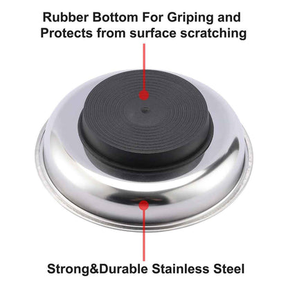 3 4 6 Inch Magnetic Parts Tray Set Stainless Steel Tool Bowl Organizer Holder