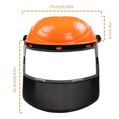 Garden Face Shield Headgear for Mowing and Outdoor Protective Use - Yellow