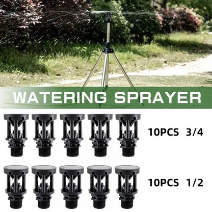 10pcs Atomizing Nozzles Water Spray Heads for Lawn Garden Green Belts Irrigation - 1/2 inch