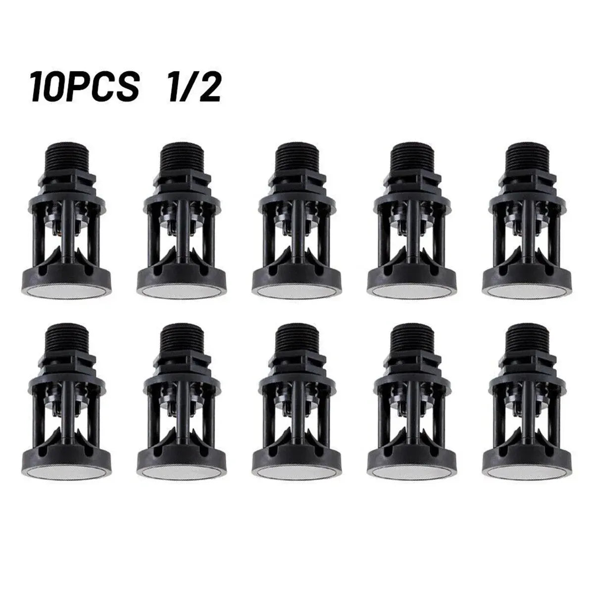 10pcs Atomizing Nozzles Water Spray Heads for Lawn Garden Green Belts Irrigation - 1/2 inch