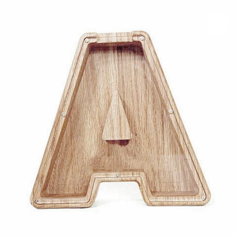 Wooden Piggy Bank Funny Letter or Guitar Coin Saving Money Box A–Z Gift Idea - Y
