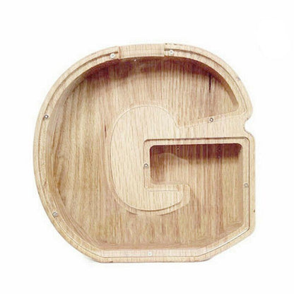 Wooden Piggy Bank Funny Letter or Guitar Coin Saving Money Box A–Z Gift Idea - Y