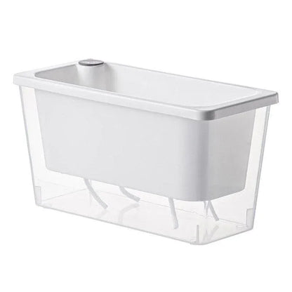 Balcony Vegetable Pot Planter Lazy Self Priming Flower Pot for Indoor Gardening - White