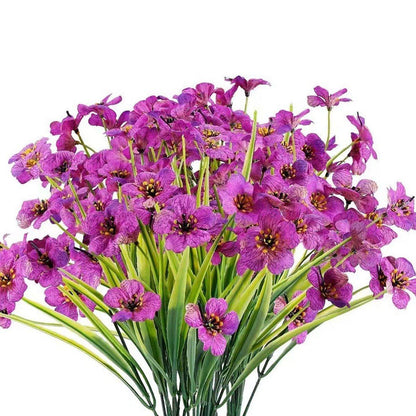 12pcs Artificial Flowers Set for Home Decor Wedding Party Fake Floral Decor - Purple